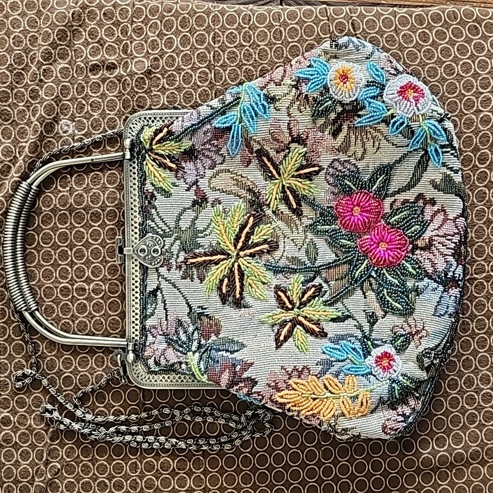 Vintage Beaded Tapestry Handbag